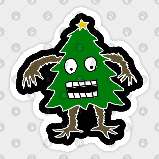 Christmas Tree Man Sticker by Creatifly Graphic Tees